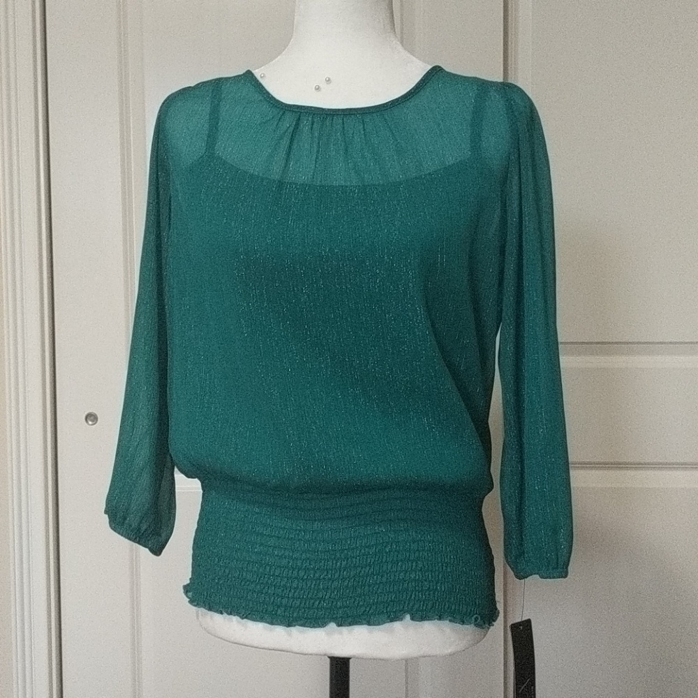 Blue Green Medium Sparkly top